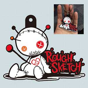 RoughSketch ロゴ ラバーキーホルダー画像
